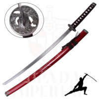 KATANA DECORATIVA DRAGÓN, ROJO