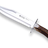 CUCHILLO DE CAZA JOKER BOWIE 25 CON PUÑO DE CORONA ASTA CIERVO Y HOJA DE 25 CM.