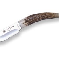 CUCHILLO DE MONTE PARA CUELLO COLGANTE PUÑO EN ASTA DE CIERVO Y HOJA DE 7,5 CM