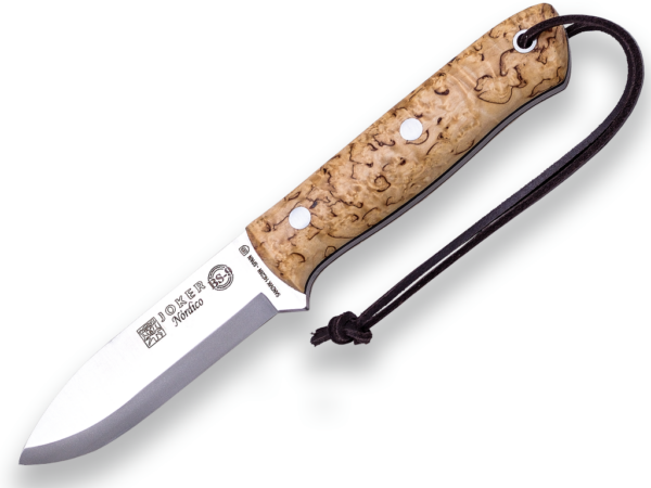 CUCHILLO BUSHCRAFT Y SUPERVIVENCIA "JOKER NÓRDICO" CL119, ACERO CARBONO K720, MANGO DE ABEDUL