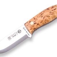 CUCHILLO BUSHCRAFT "JOKER BS 9 AVISPA SCANDI" MANGO DE ABEDUL RIZADO CUCHILLO DE CUELLO Y CINTURÓN ,