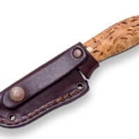 CUCHILLO BUSHCRAFT "JOKER BS 9 AVISPA SCANDI" MANGO DE ABEDUL RIZADO CUCHILLO DE CUELLO Y CINTURÓN , - Imagen 2
