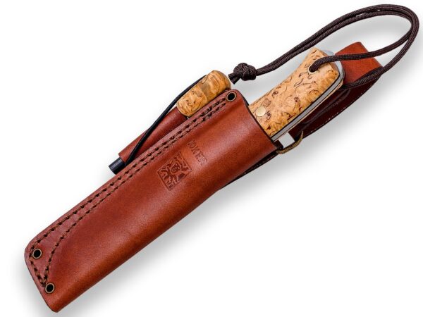 CUCHILLO BUSHCRAFT Y SUPERVIVENCIA "JOKER EMBER" CON FERROCERIO MANGO DE ABEDUL RIZADO