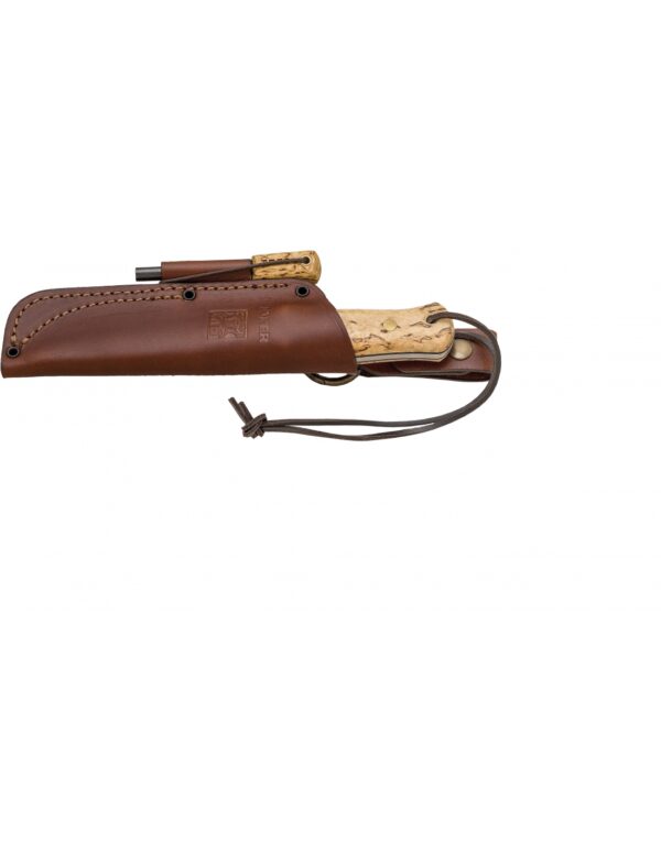 CUCHILLO BUSHCRAFT Y SUPERVIVENCIA "JOKER BUSHLORD" MANGO DE ABEDUL RIZADO CON FERROCERIO - Imagen 2