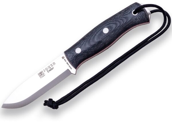 CUCHILLO BUSHCRAFT Y SUPERVIVENCIA "JOKER EMBER" CON FERROCERIO FILO SCANDI MANGO MICARTA CANVAS NEGRA