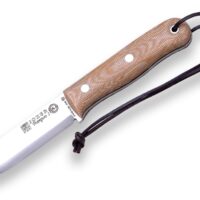 CUCHILLO BUSHCRAFT Y SUPERVIVENCIA "JOKER TRAMPERO SCANDI" EN MICARTA BEIGE, CON FERROCERIO.