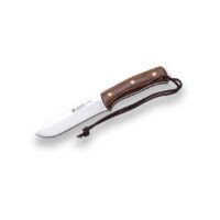 CUCHILLO BUSHCRAFT Y SUPERVIVENCIA "JOKER NOMAD" CON FERROCERIO MANGO DE NOGAL.