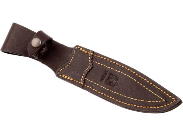 CUCHILLO DE CAZA JOKER ANTÍLOPE, CACHAS MADERA OLIVO Y HOJA DE 19,5 CM.FUNDA DE CUERO. - Imagen 2