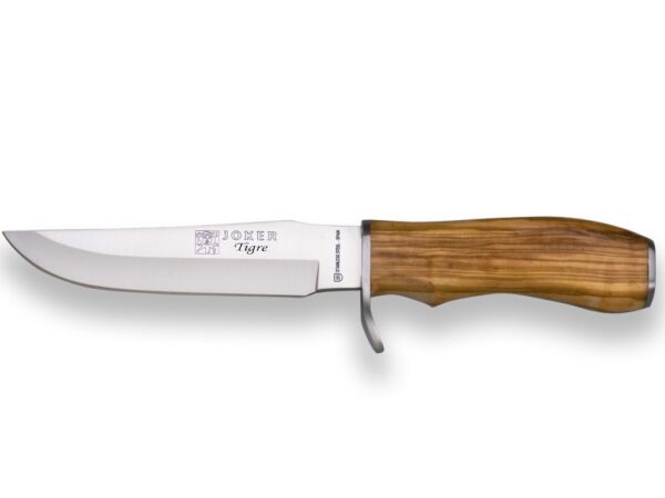 CUCHILLO DE CAZA CON PUÑO DE OLIVO Y HOJA DE 14 CM.