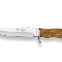 CUCHILLO DE CAZA CON PUÑO DE OLIVO Y HOJA DE 17 CM.