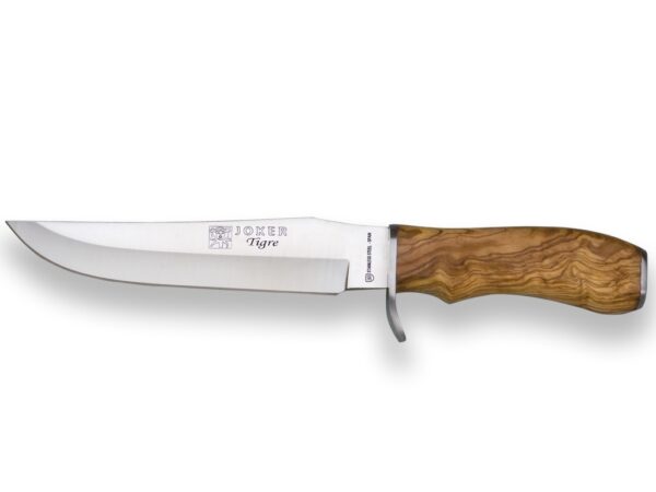 CUCHILLO DE CAZA CON PUÑO DE OLIVO Y HOJA DE 17 CM.