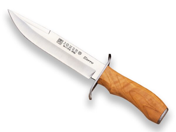 CUCHILLO DE CAZA CON PUÑO DE OLIVO Y HOJA DE 17 CM.