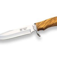 CUCHILLO DE CAZA CON PUÑO DE OLIVO Y HOJA DE 17 CM.