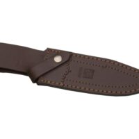 CUCHILLO DE CAZA "JOKER GAMO", MANGO DE OLIVO Y HOJA INOX DE 13 CM. FUNDA DE CUERO. - Imagen 2