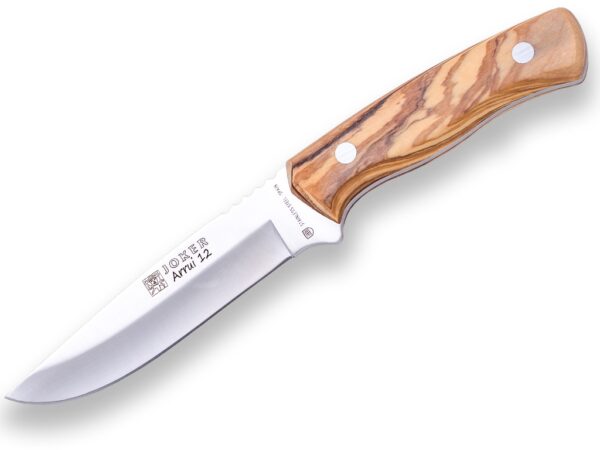 CUCHILLO BUSHCRAFT "JOKER ARRUI" 12 CM DE HOJA INOX 420 Y CACHAS MADERA DE OLIVO