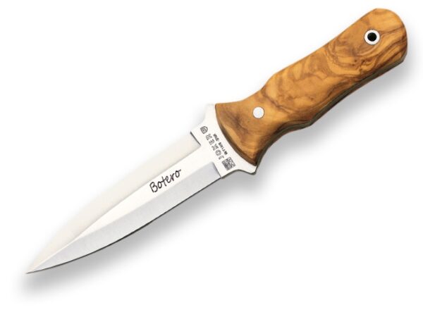 CUCHILLO BOTERO CACHAS EN MADERA DE OLIVO Y HOJA DE UN SOLO FILO DE 12 CM.