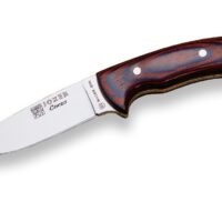 CUCHILLO BUSHCRAFT "JOKER CORZO" CON CACHAS DE MADERA ROJA PRENSADA Y HOJA DE 10 CM.