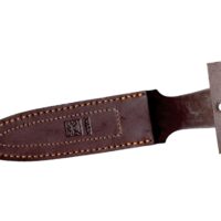 CUCHILLO DE MONTE ENTERIZO CON CACHAS DE MADERA ROJA Y HOJA DOBLE FILO DE 15,5 CM. - Imagen 2