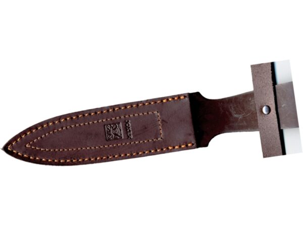 CUCHILLO DE MONTE ENTERIZO CON CACHAS DE MADERA ROJA Y HOJA DOBLE FILO DE 15,5 CM. - Imagen 2