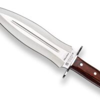 CUCHILLO DE REMATE JOKER BISONTE CON PUÑO DE STAMINA Y HOJA DE DOBLE FILO DE 25,5 CM. FUNDA DE CUERO