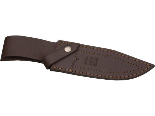 CUCHILLO DE CAZA JOKER GAMO, MANGO MADERA ROJA, HOJA 13 CM ACERO INOX MOVA. FUNDA DE CUERO. - Imagen 2