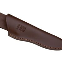 CUCHILLO DE MONTE "JOKER OSO",ENTERIZO, MANGO MADERA ROJA, HOJA DE 12 CM, FUNDA DE CUERO. - Imagen 2