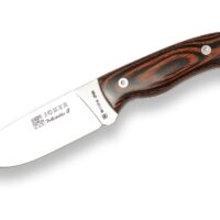 CUCHILLO DE MONTE CON CACHAS DE MADERA ROJA Y HOJA DE 11 CM.