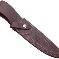 CUCHILLO DE CAZA "JOKER JABATO" CON PUÑO CIERVO TALLADO A MANO Y HOJA DE 17 CM. FUNDA DE CUERO. - Imagen 3