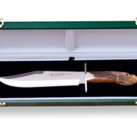 CUCHILLO DE CAZA "JOKER BOWIE 25", MANGO CIERVO TALLADO A MANO. - Imagen 3