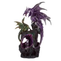 FIGURA DRAGÓN LEYENDA OSCURA DRAGÓN PODER DEL CRISTAL AMATISTA