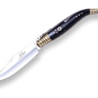 NAVAJA CLASICA JOKER NF12, "LA JOYITA", PARA COLECCIONISMO O REGALO, CACHAS EN ASTA DE BÚFALO CON INCRUSTACION DE MOSAICO MADRE