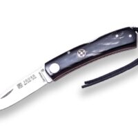 NAVAJA DEPORTIVA JOKER SERRANA, CON BLOQUEO LOCK BACK, HOJA 7 CM, ACERO INOX MOVA 1.4116 Y CACHAS DE CUERNO DE BUFALO