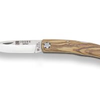 NAVAJA DE BOLSILLO CON CACHAS EN MADERA DE OLIVO BLOQUEO Y HOJA DE 6.5 CM