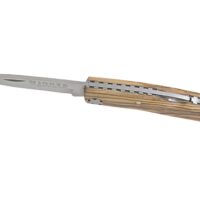 NAVAJA DE BOLSILLO CON CACHAS EN MADERA DE OLIVO BLOQUEO Y HOJA DE 6.5 CM - Imagen 2