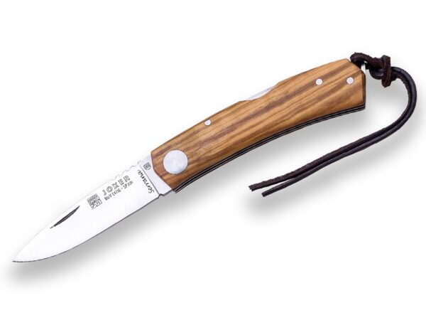 NAVAJA DEPORTIVA JOKER SERRANA, CON BLOQUEO LOCK BACK, HOJA 7 CM, ACERO INOX MOVA 1.4116 Y CACHAS EN MADERA DE OLIVO