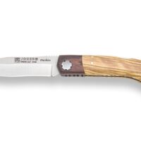 NAVAJA DEPORTIVA CON VIROLA PALISANDRO CACHAS DE OLIVO Y HOJA DE 8 CM.