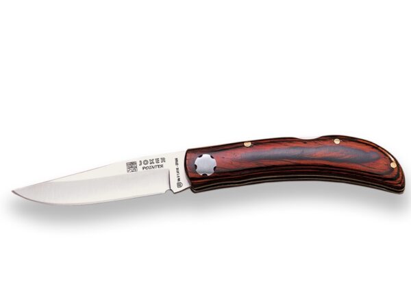 NAVAJA DEPORTIVA JOKER POINTER CON CACHAS DE MADERA ROJA