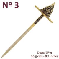 MINI ESPADA DAMASQUINADA Nº3 VELA. ORO DE TOLEDO 24K - Imagen 4
