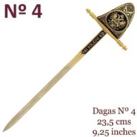 MINI ESPADA DAMASQUINADA Nº4 VELA. ORO DE TOLEDO 24K - Imagen 4