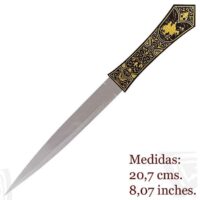 ABRECARTAS DE DOBLE CARA DAMASQUINADO. ORO TOLEDO 24K - Imagen 2