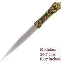 ABRECARTAS DE DOBLE CARA DAMASQUINADO. ORO TOLEDO 24K - Imagen 4
