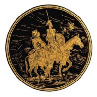 PLATO DAMASQUINADO 10CM, ORO DE TOLEDO 24K
