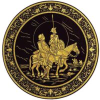 PLATO DAMASQUINADO 14CM, ORO DE TOLEDO 24K - Imagen 2