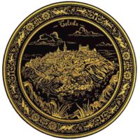 PLATO DAMASQUINADO 16CM, ORO DE TOLEDO 24K - Imagen 2