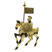 CABALLERO MEDIEVAL DAMASQUINADO, ORO DE TOLEDO 24K