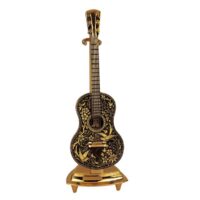 GUITARRA GRANDE DAMASQUINADA, ORO DE TOLEDO 24K