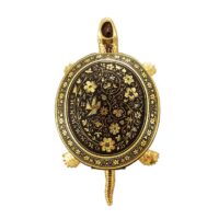 TORTUGA DAMASQUINADA, ORO DE TOLEDO 24K - Imagen 3