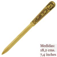 ABRECARTAS DAMASQUINADO. ORO TOLEDO 24K - Imagen 4