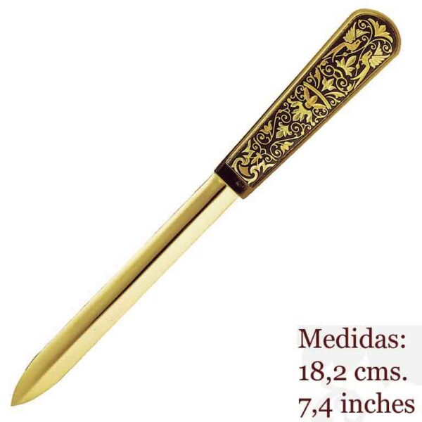 ABRECARTAS DAMASQUINADO. ORO TOLEDO 24K