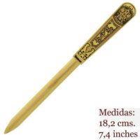 ABRECARTAS DAMASQUINADO. ORO TOLEDO 24K - Imagen 6